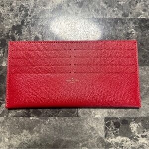 LOUIS VUITTON Felicie 8 Slot Card Holder Pouch Wallet Leather Red